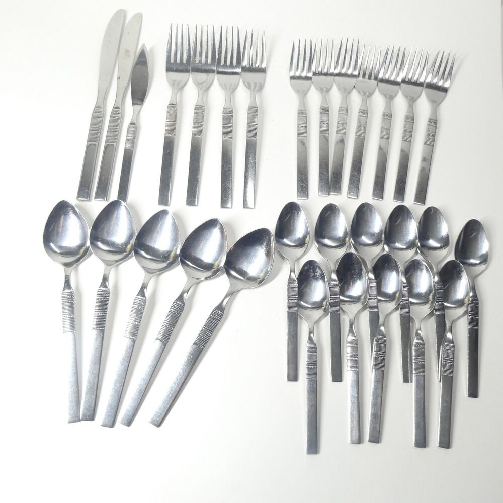 Oneida Northland Northport Stainless Flatware Lot Lines Vintage 30pc Lot